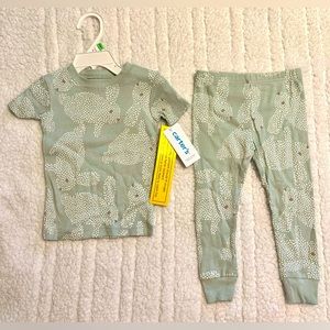 CARTER’S!🐣Easter Bunny PJs!🐰/18 months/Unisex/2 piece set/Sage Green/white